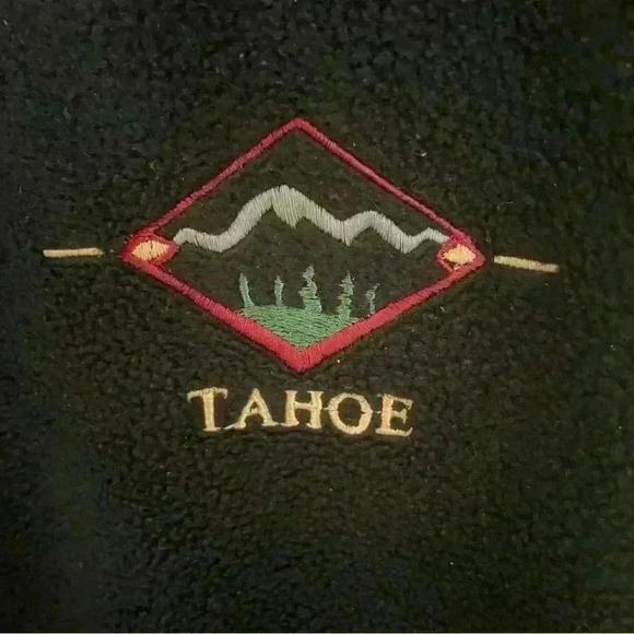 Vintage Tahoe Activewear Mens XL Made In USA Fleece Full Zip Navy Vest Tahoe - Picture 7 of 7